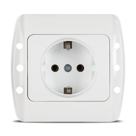 Priză Schuko 16 A 230 V pentru montaj încastrat, alb