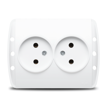 Priză dublă Schuko 16 A 230 V alb pentru montaj încastrat Zirve