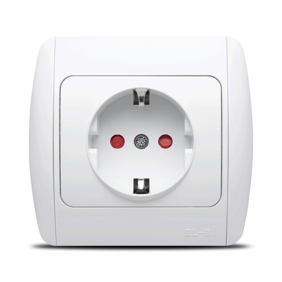 Priză Schuko 16A 230V alb Zirve pentru montaj încastrat