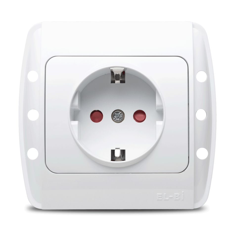 Priză Schuko 16A 230V alb Zirve pentru montaj încastrat