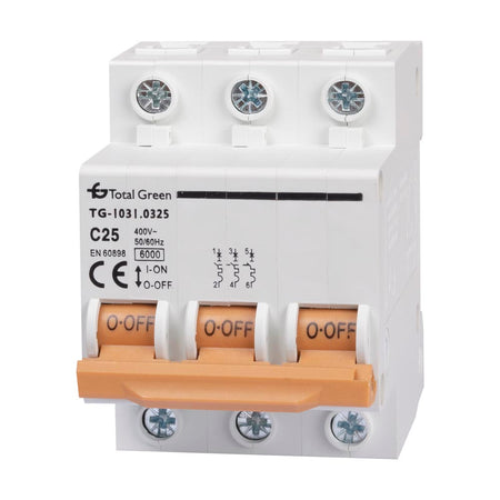 Întreruptor automat tripolar Total Green TG-1031.0325 de 25 A cu curbă C