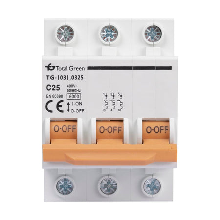 Întreruptor automat tripolar Total Green TG-1031.0325 de 25 A cu curbă C