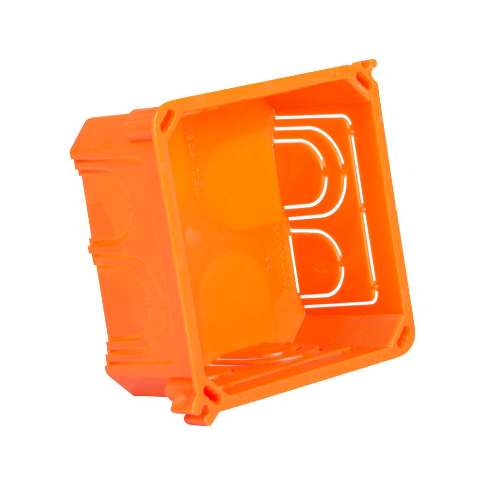 Doză de derivație Courbi 08-21003-080 portocalie 80×80 mm pentru montaj aplicat
