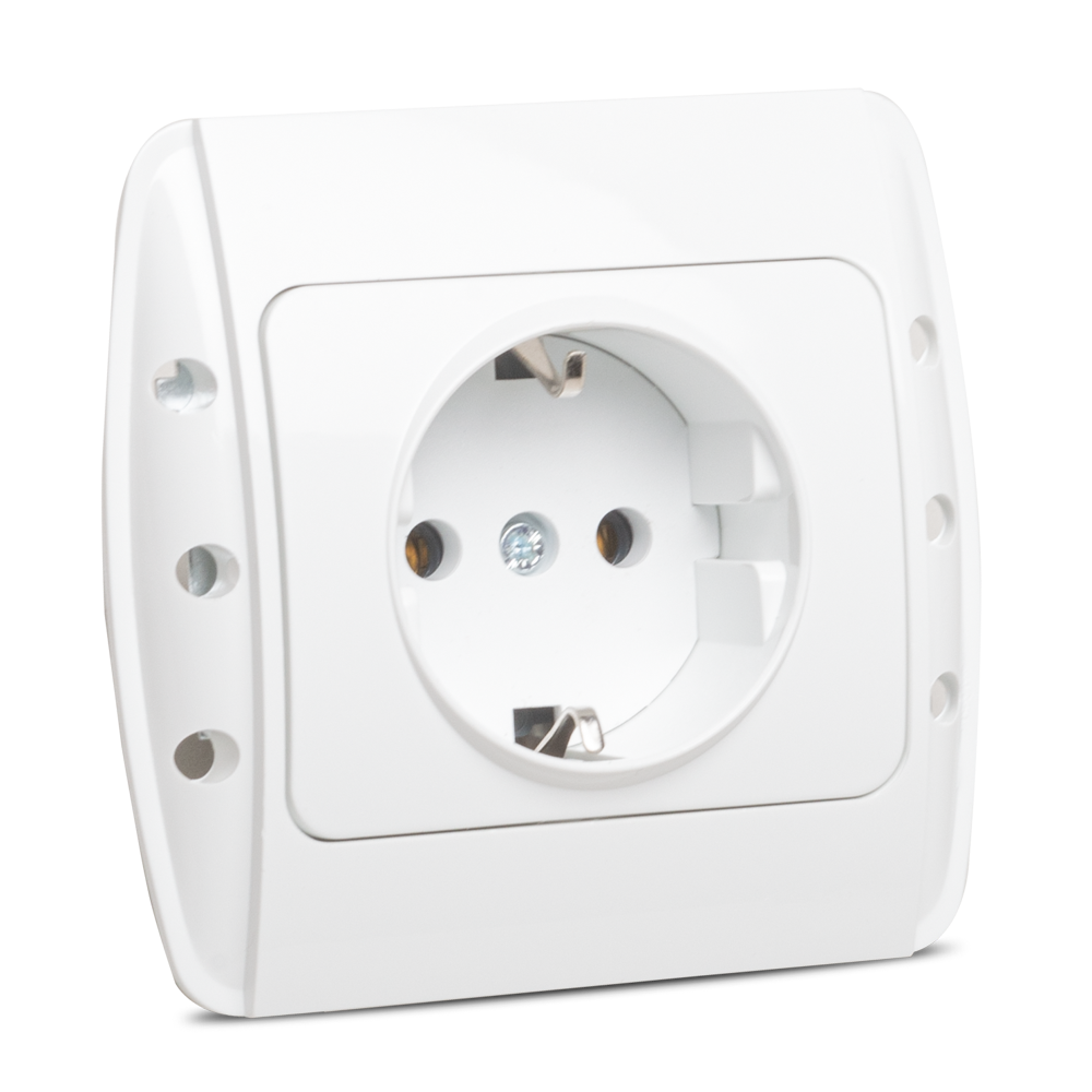 Priză Schuko pentru montaj încastrat 16 A 230 V, albă Zirve