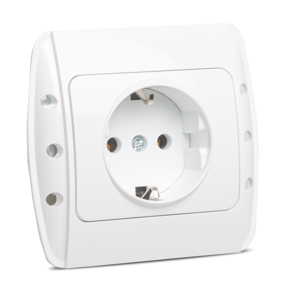Priză Schuko pentru montaj încastrat 16 A 230 V, albă Zirve