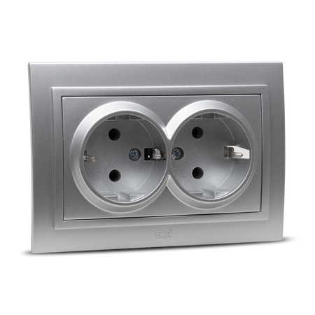 Priză dublă Schuko 16 A 230 V pentru montaj încastrat - Elbi