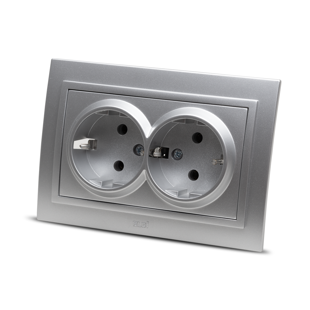 Priză dublă Schuko 16 A 230 V pentru montaj încastrat - Elbi
