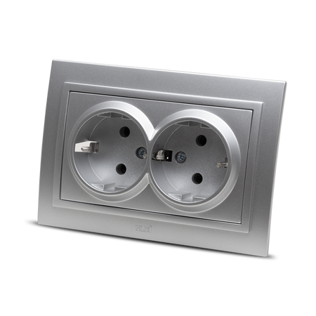 Priză dublă Schuko 16 A 230 V pentru montaj încastrat - Elbi