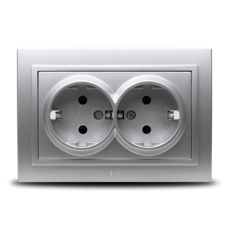 Priză dublă Schuko 16 A 230 V pentru montaj încastrat - Elbi