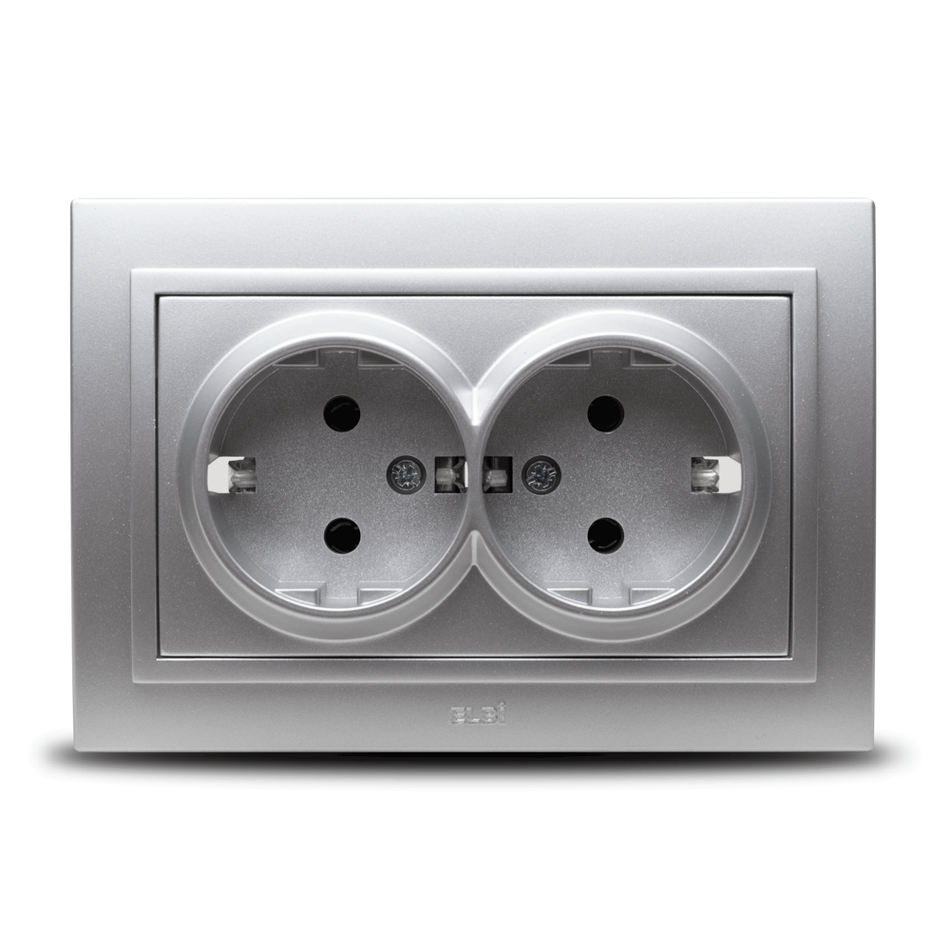 Priză dublă Schuko 16 A 230 V pentru montaj încastrat - Elbi