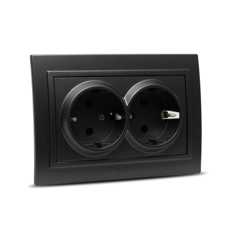 Priză dublă Schuko 16 A 230 V pentru montaj încastrat - Elbi