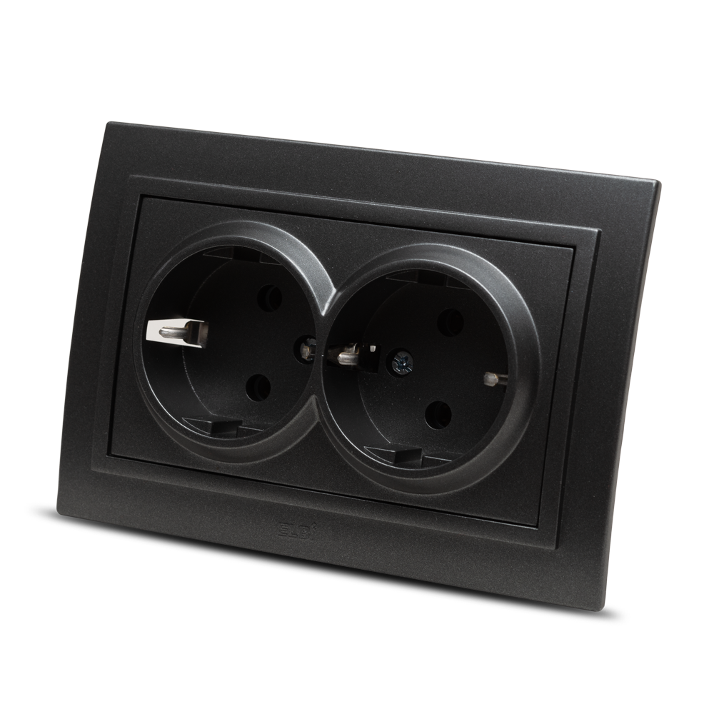 Priză dublă Schuko 16 A 230 V pentru montaj încastrat - Elbi