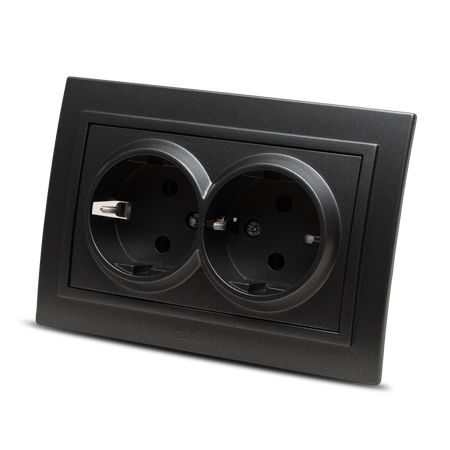 Priză dublă Schuko 16 A 230 V pentru montaj încastrat - Elbi