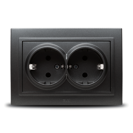 Priză dublă Schuko 16 A 230 V pentru montaj încastrat - Elbi