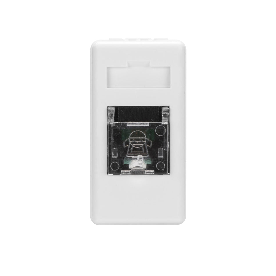 Priză telefon RJ11 1M System Gewiss, alb, montaj îngropat (doză standard italian)