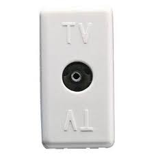Priză TV capăt 1M alb System Gewiss cu conector coaxial 75Ω