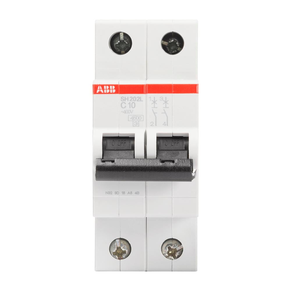 Întreruptor automat Abb SH202-L 2P 10 A cu curbă C și capacitate de rupere 4,5 kA