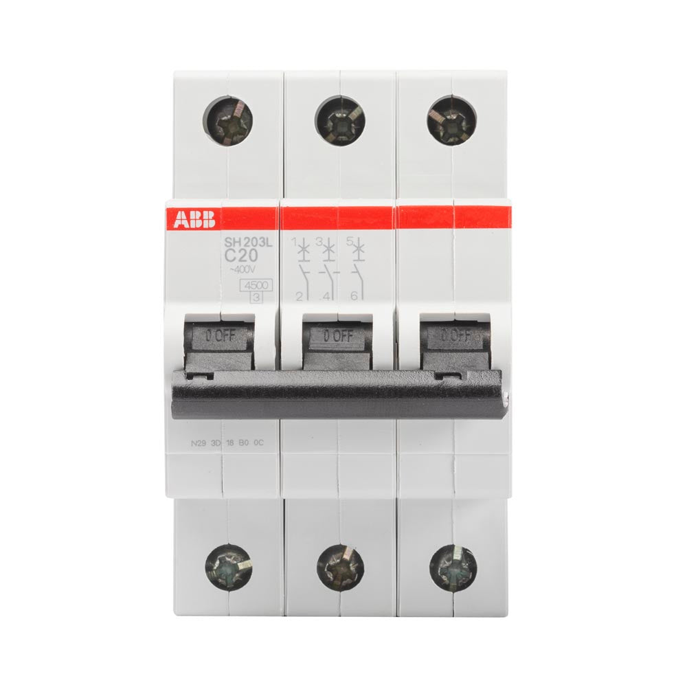 Întrerupător automat Abb SH203-L 20 A 3P curba C cu capacitate de rupere 4,5 kA