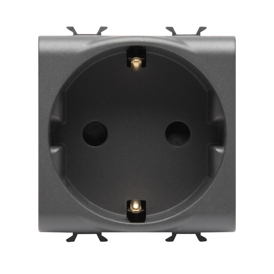 Priză Schuko 2M 16A pentru montaj îngropat standard italian, finisaj Chorus - Gewiss