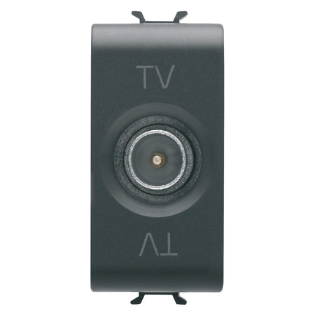 Priză TV capăt 1M cu conector coaxial 75Ω pentru montaj îngropat Chorus Gewiss