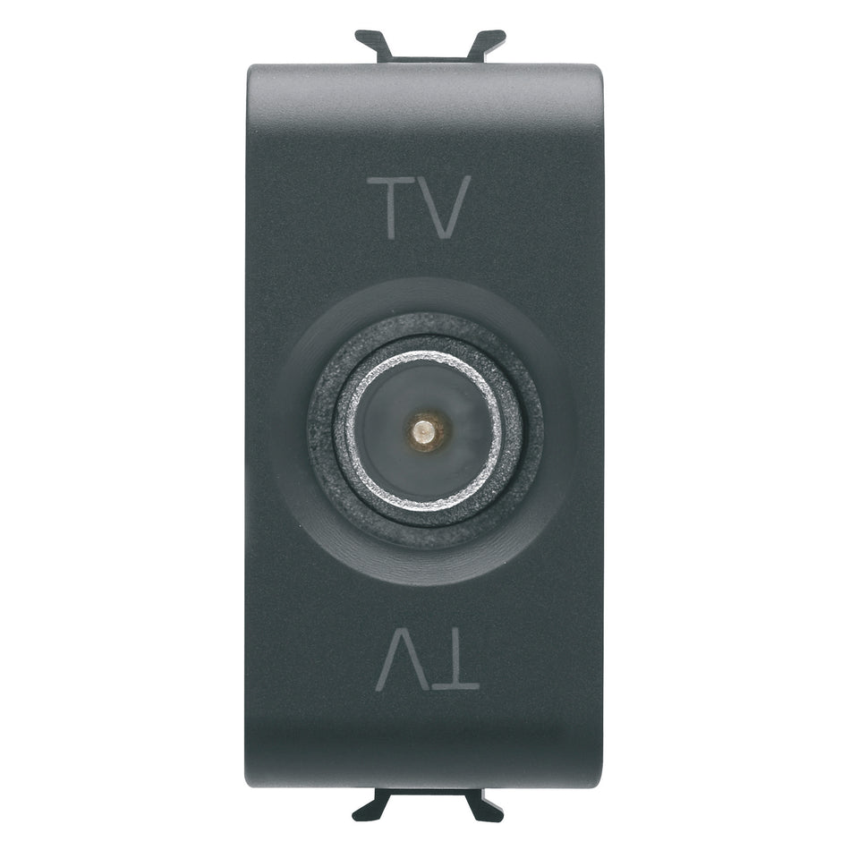 Priză TV capăt 1M cu conector coaxial 75Ω pentru montaj îngropat Chorus Gewiss