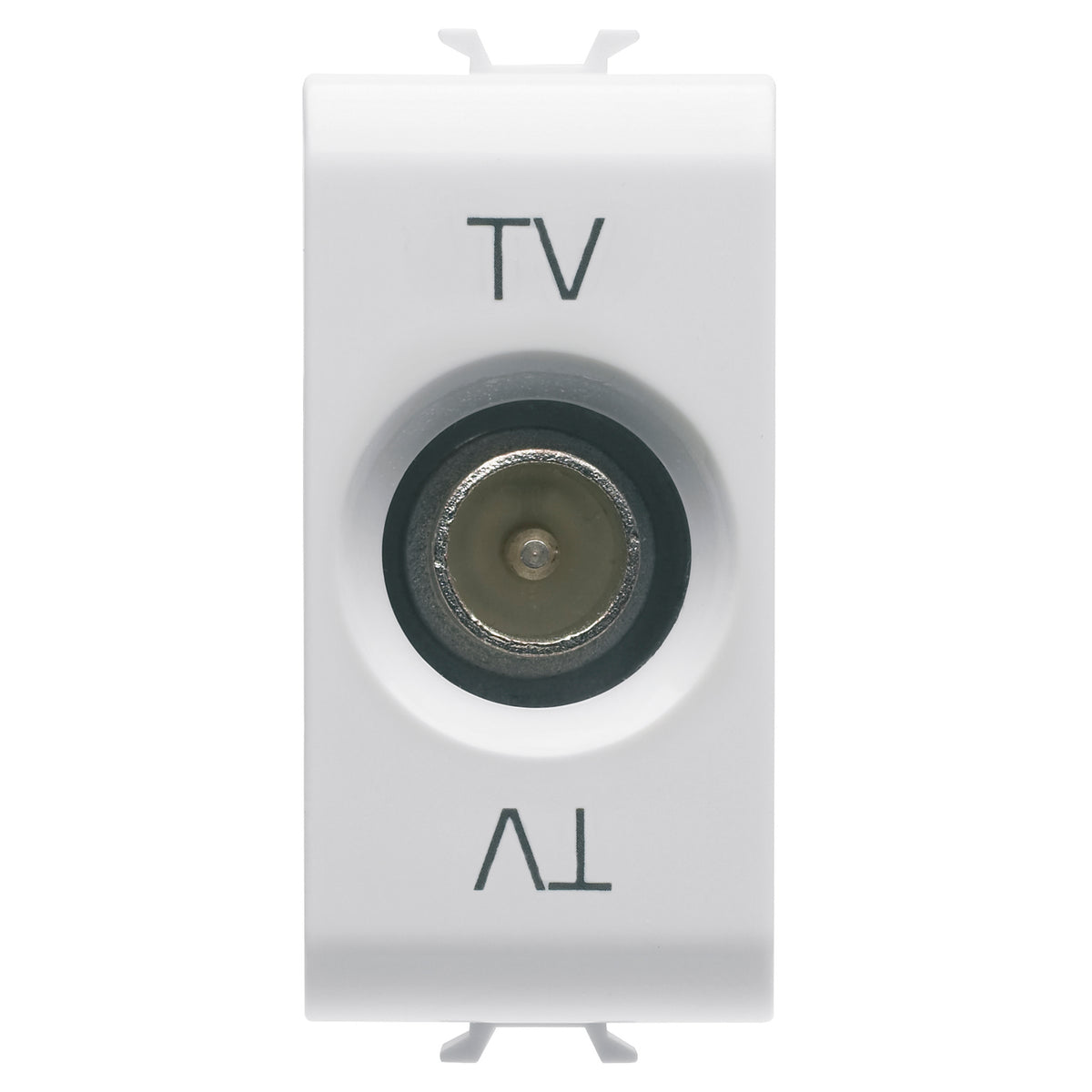 Priză TV capăt 1M cu conector coaxial 75Ω pentru montaj îngropat Chorus Gewiss