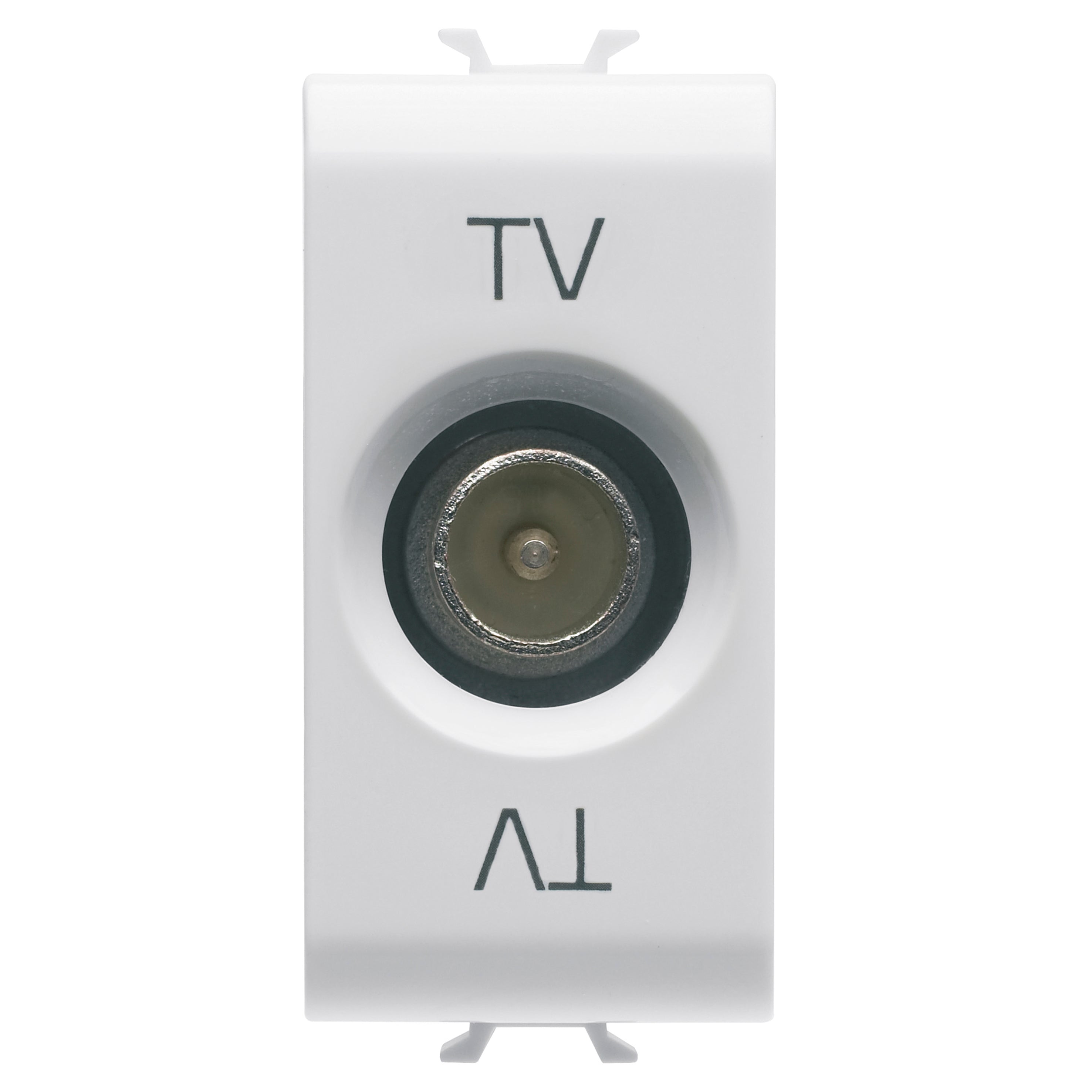 Priză TV capăt 1M cu conector coaxial 75Ω pentru montaj îngropat Chorus Gewiss