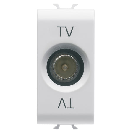 Priză TV capăt 1M cu conector coaxial 75Ω pentru montaj îngropat Chorus Gewiss