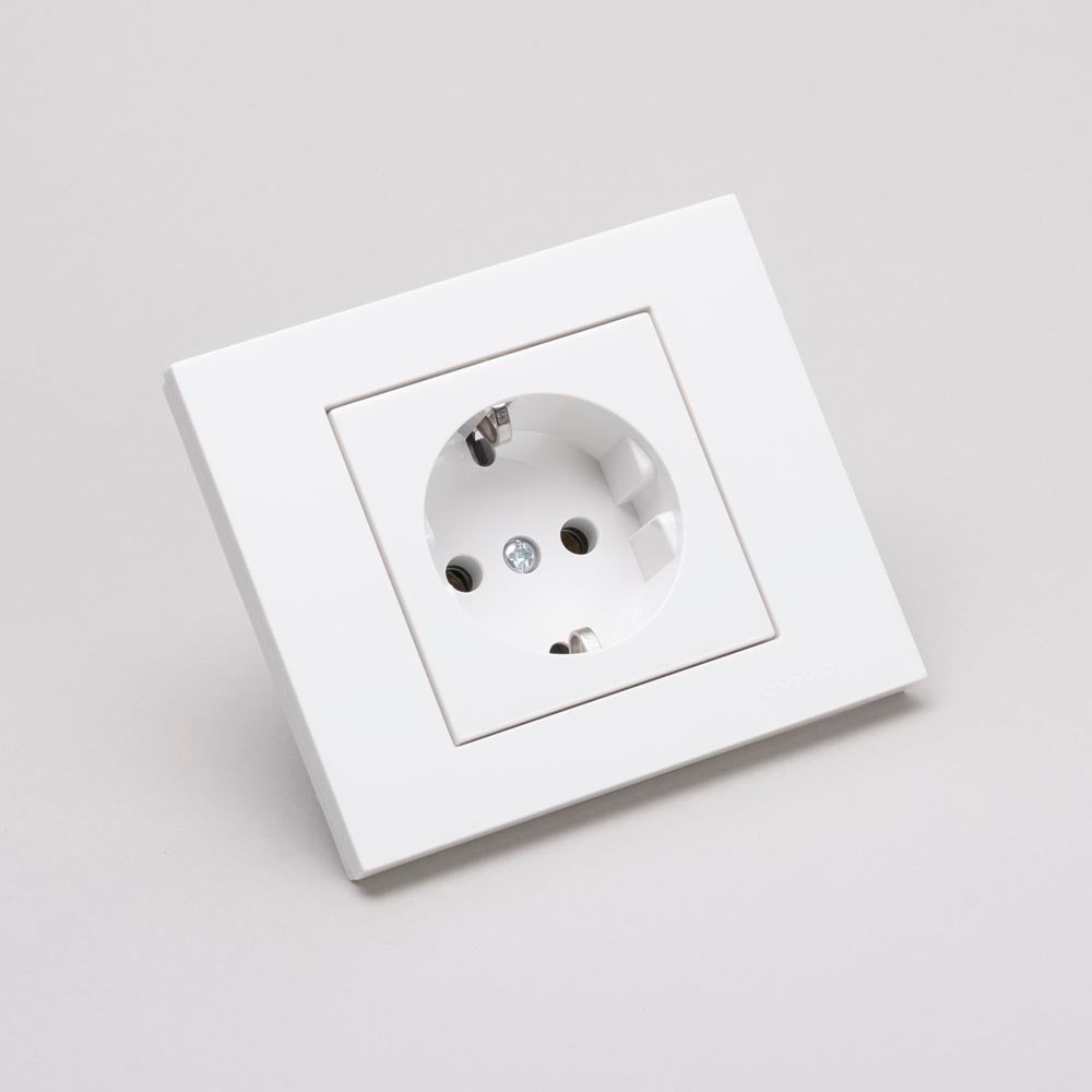 Priză Schuko montaj încastrat Grano 16 A 230 V alb Ovivo