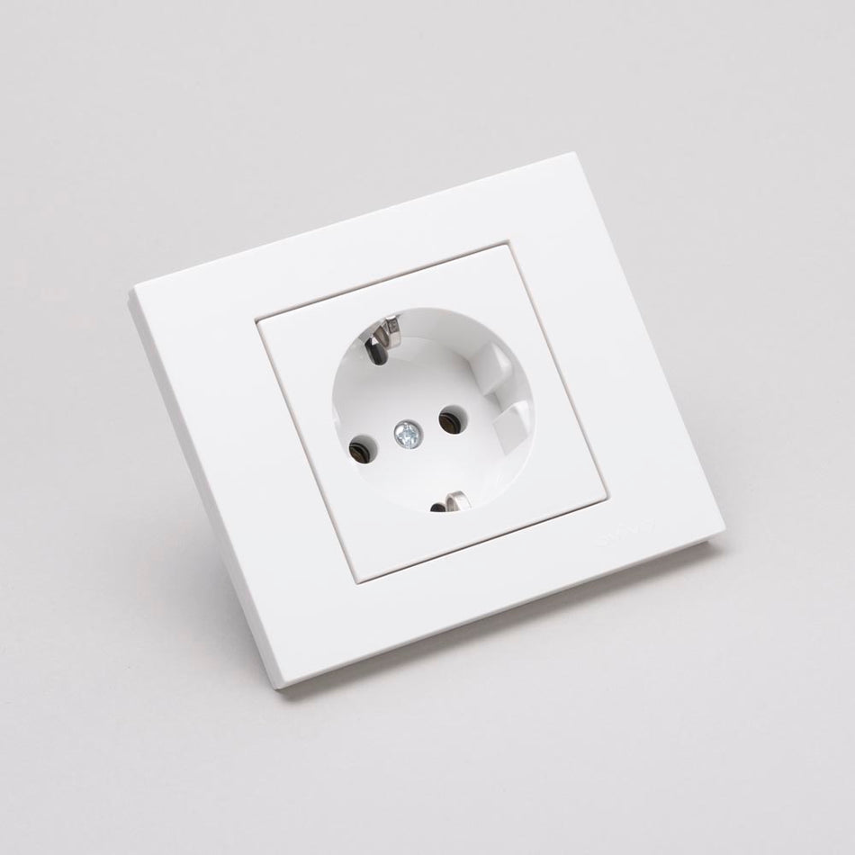 Priză Schuko montaj încastrat Grano 16 A 230 V alb Ovivo