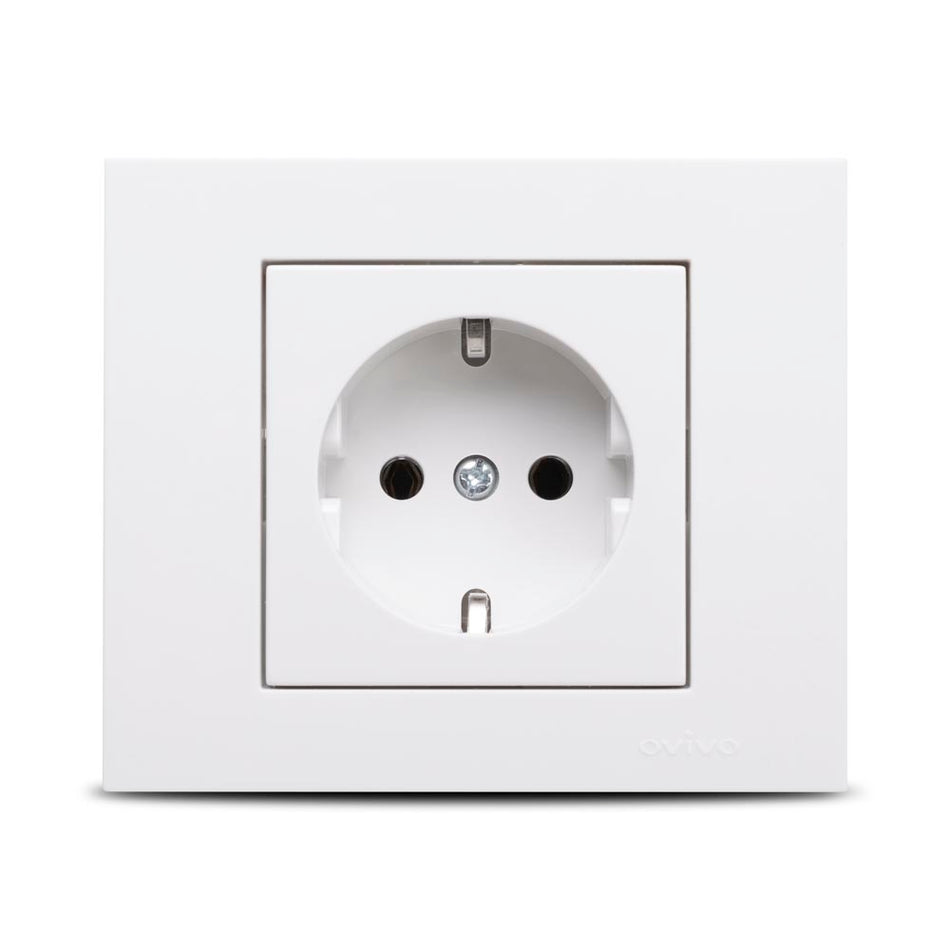 Priză Schuko montaj încastrat Grano 16 A 230 V alb Ovivo