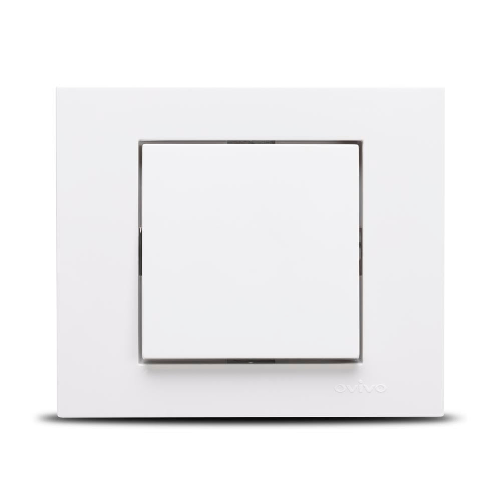 Întrerupător simplu Ovivo Grano 400-010200-200 alb de 10 A 230 V cu montaj încastrat