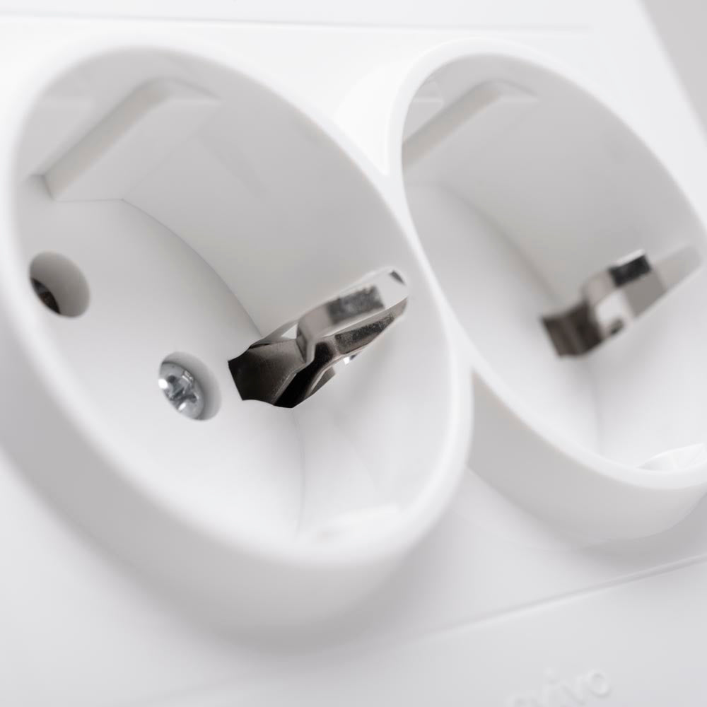 Priză dublă Schuko 16A 230V alb Grano Ovivo pentru montaj încastrat