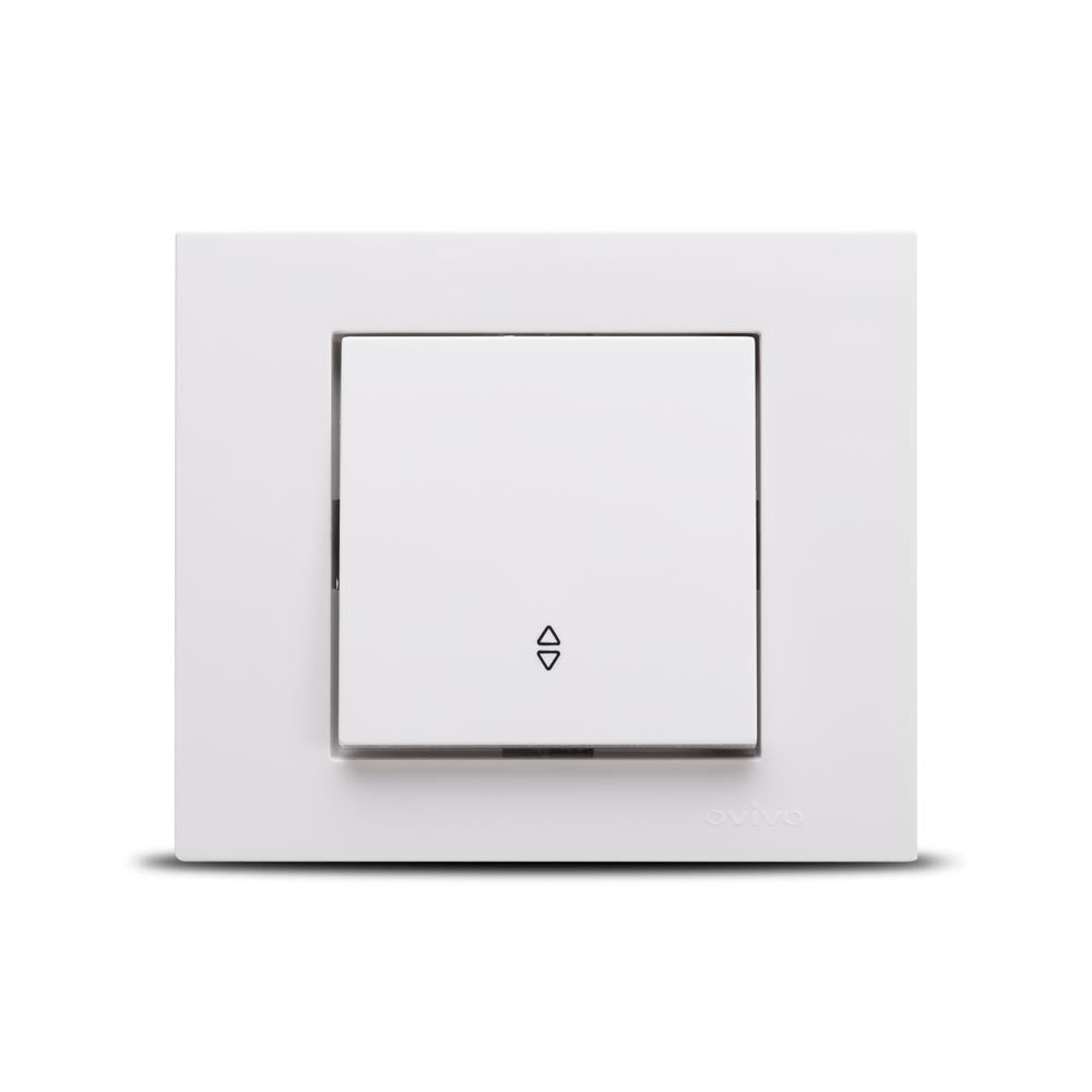 Întrerupător cap scară Ovivo Grano alb de 10 A 400-010200-209 cu montaj încastrat