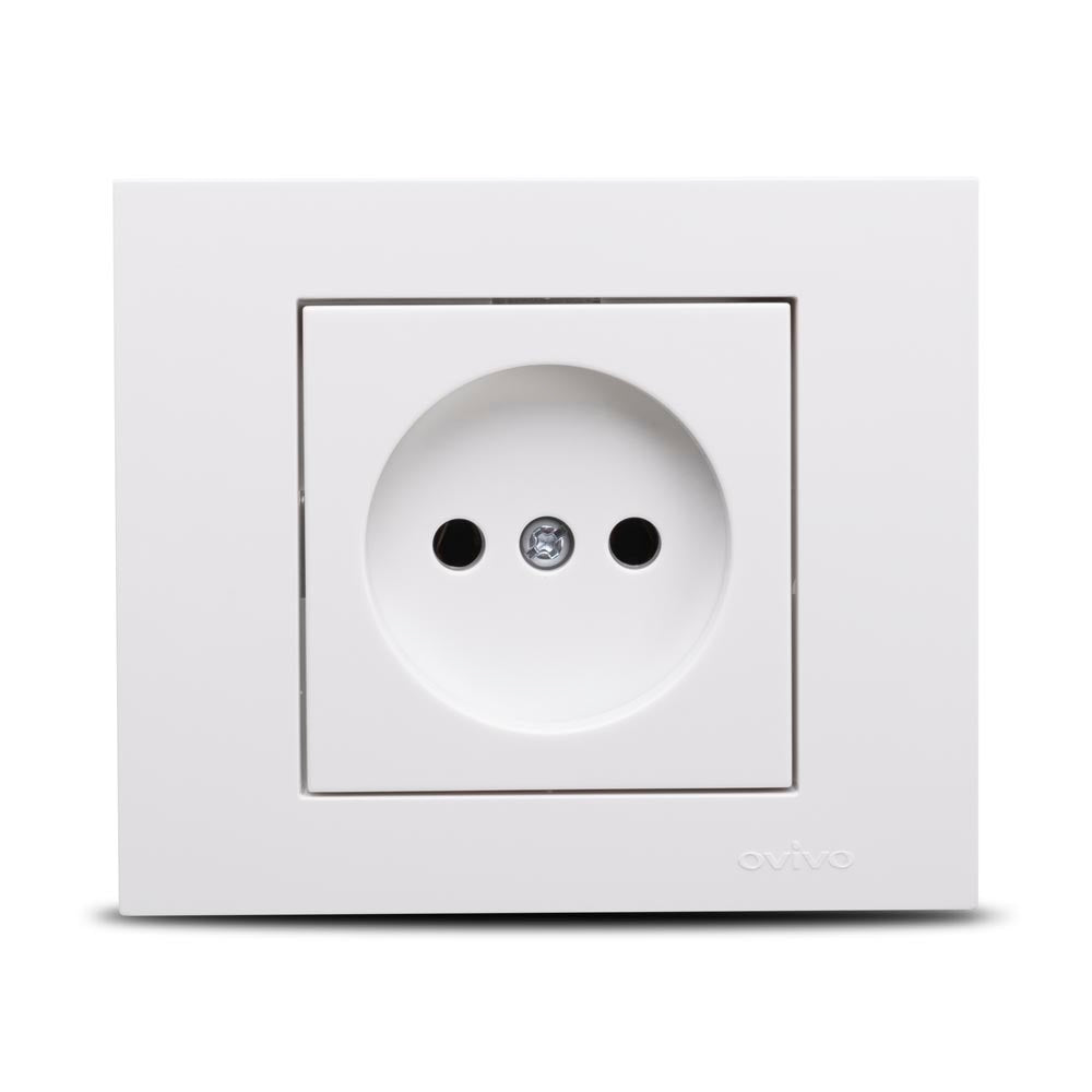 Priză fără contact de protecție 16 A 230 V alb din gama Grano Ovivo