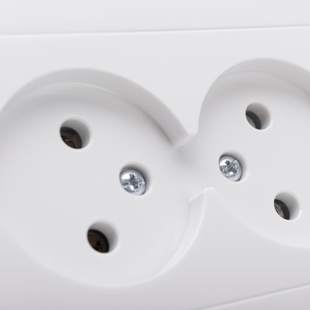 Priză dublă Schuko Grano 16 A 230 V alb pentru montaj încastrat