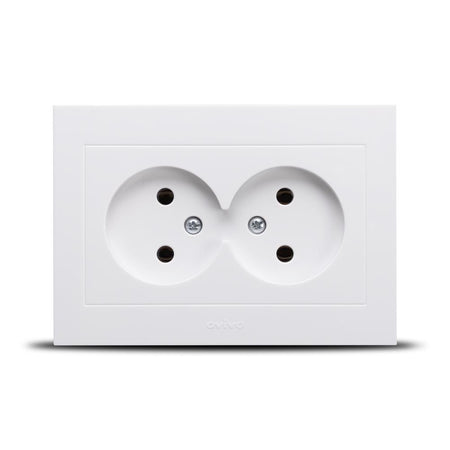 Priză dublă Schuko Grano 16 A 230 V alb pentru montaj încastrat