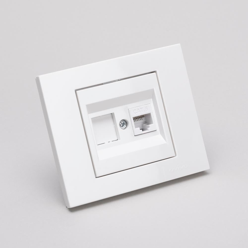 Priză date RJ45 Cat6 Grano pentru montaj încastrat, alb