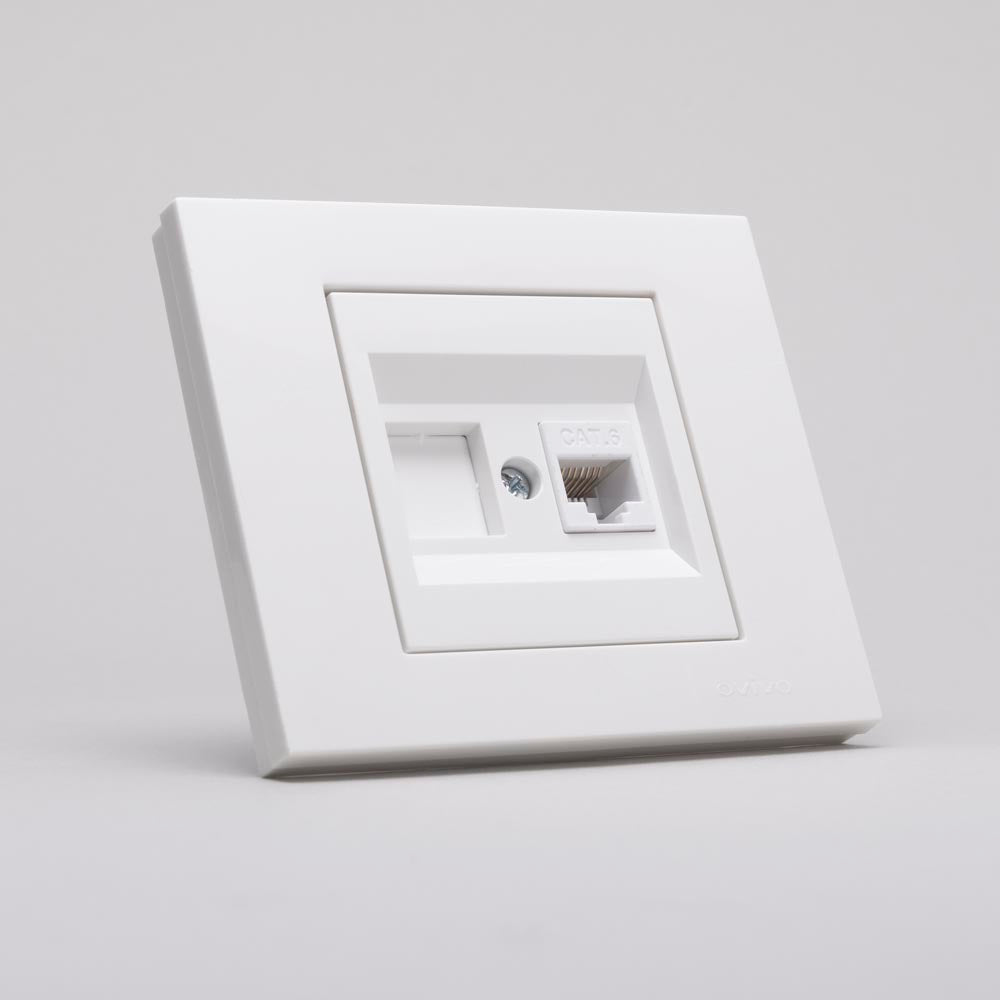 Priză date RJ45 Cat6 Grano pentru montaj încastrat, alb