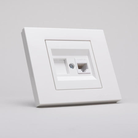 Priză date RJ45 Cat6 Grano pentru montaj încastrat, alb
