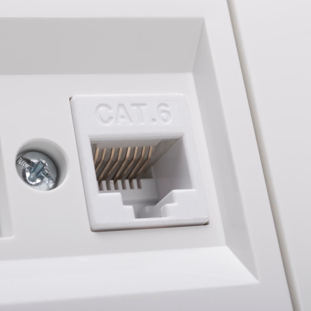 Priză date RJ45 Cat6 Grano pentru montaj încastrat, alb