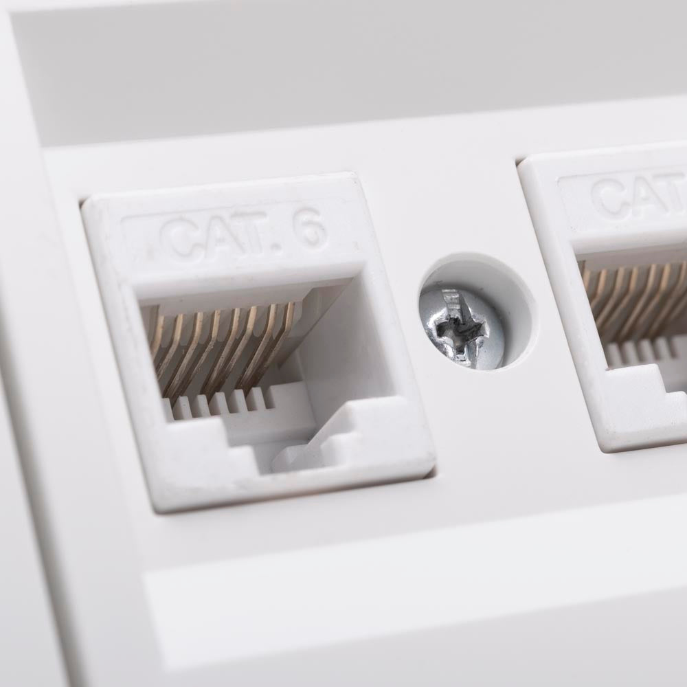 Priză date RJ45 dublă Cat6 Grano, alb, montaj încastrat