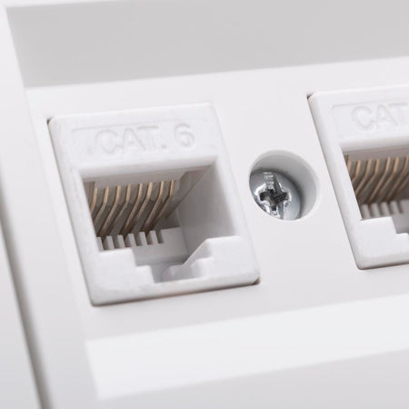 Priză date RJ45 dublă Cat6 Grano, alb, montaj încastrat