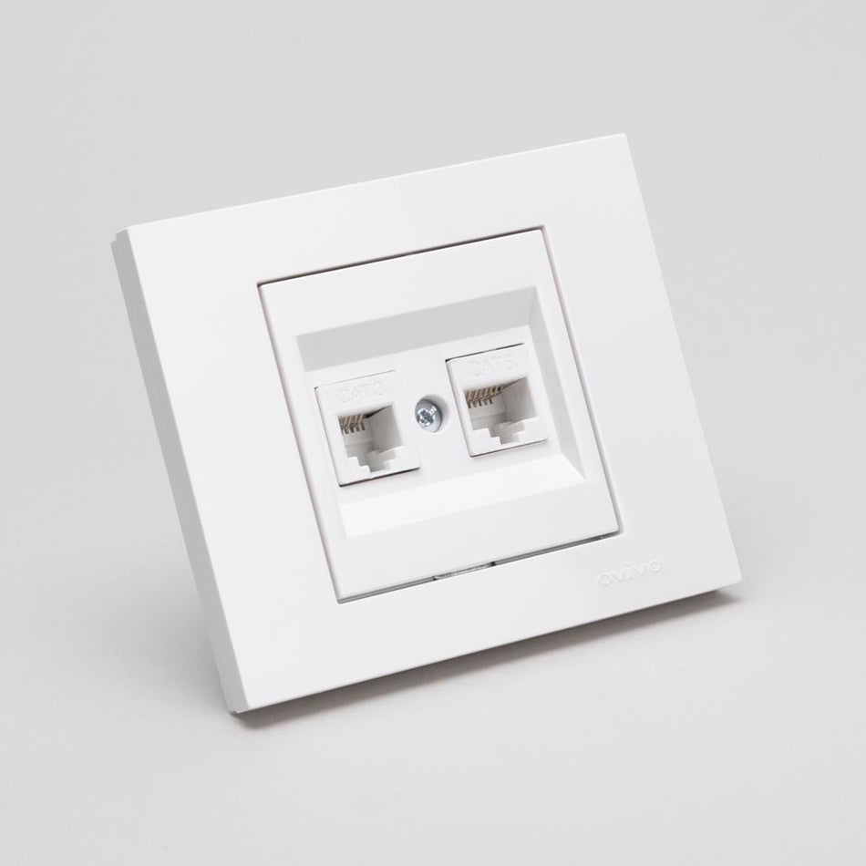 Priză date RJ45 Cat6 Grano alb pentru montaj încastrat