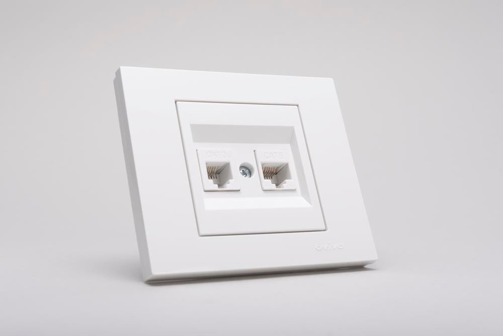 Priză date RJ45 Cat6 Grano alb pentru montaj încastrat
