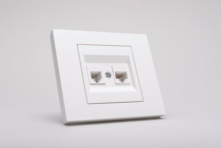 Priză date RJ45 Cat6 Grano alb pentru montaj încastrat