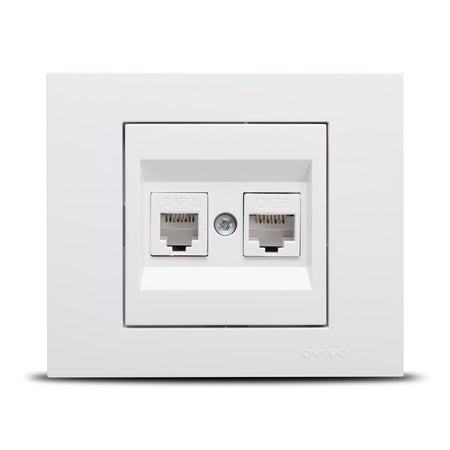 Priză date RJ45 Cat6 Grano alb pentru montaj încastrat