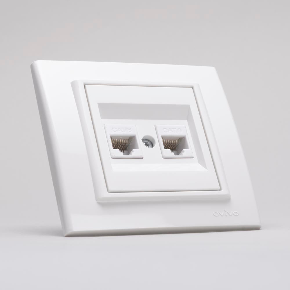 Priză date RJ45 Mina alb, montaj încastrat, 230 V 16 A IP20