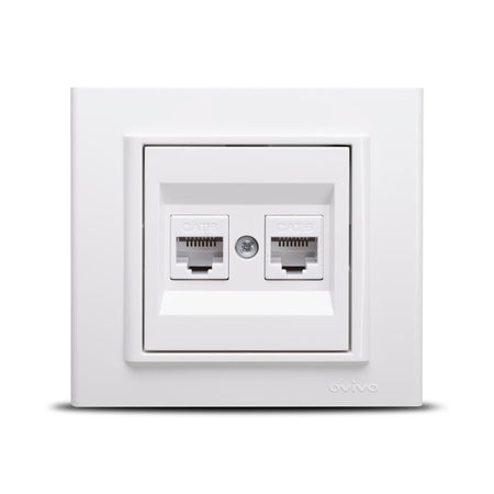 Priză date RJ45 Mina alb, montaj încastrat, 230 V 16 A IP20