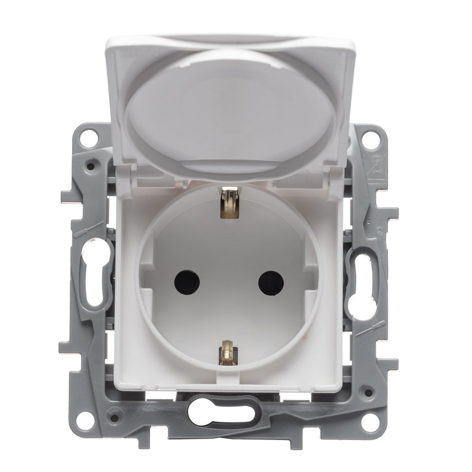 Priză Schuko cu capac 16 A 230 V alb Salbei Legrand